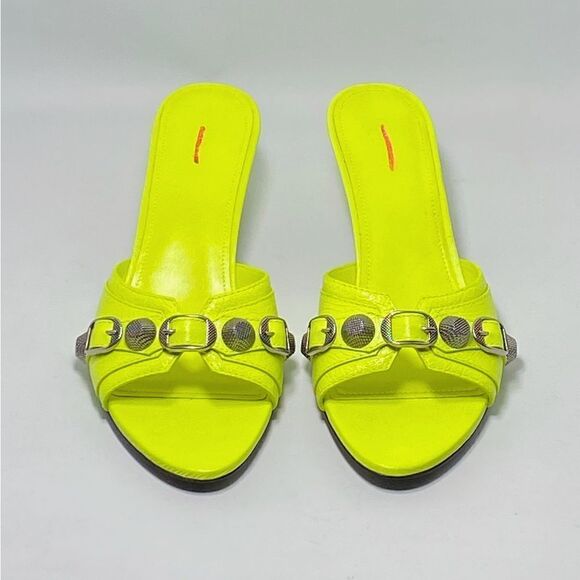 Balenciaga Women's Cagole Buckle Stud Slide Sandals size 38 - Picture 4 of 16